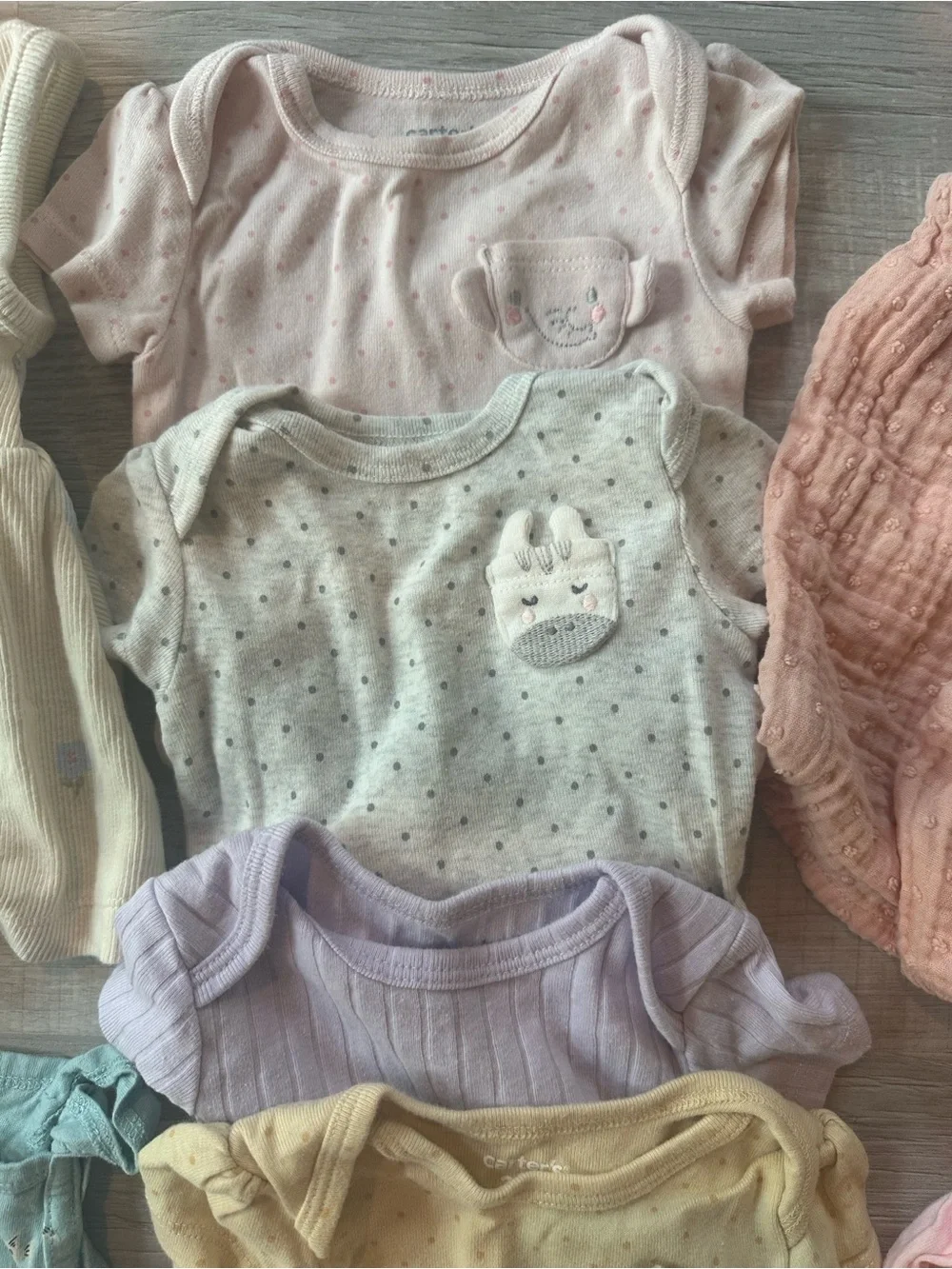 Pastel Baby Girl Clothing Lot in Pink, Peach, Lavender - 0-3 month